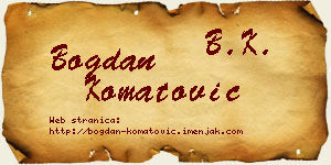 Bogdan Komatović vizit kartica